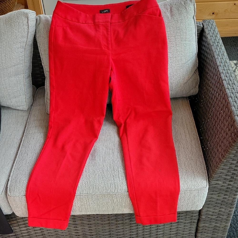 LOFT Vibrant Red Trousers